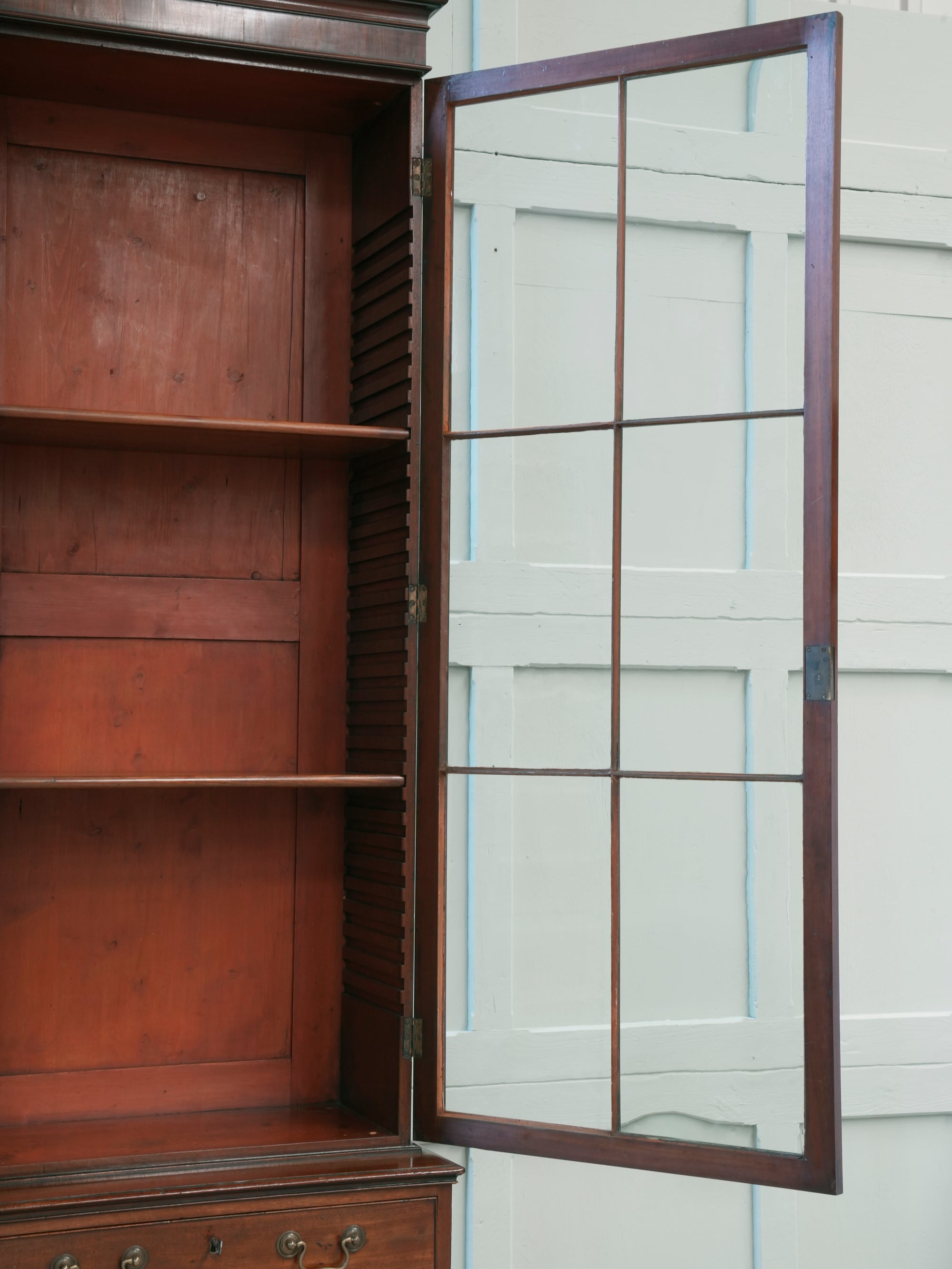 A Large George III Mahogany Breakfront Bookcase