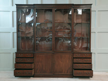 A Large George III Mahogany Breakfront Bookcase