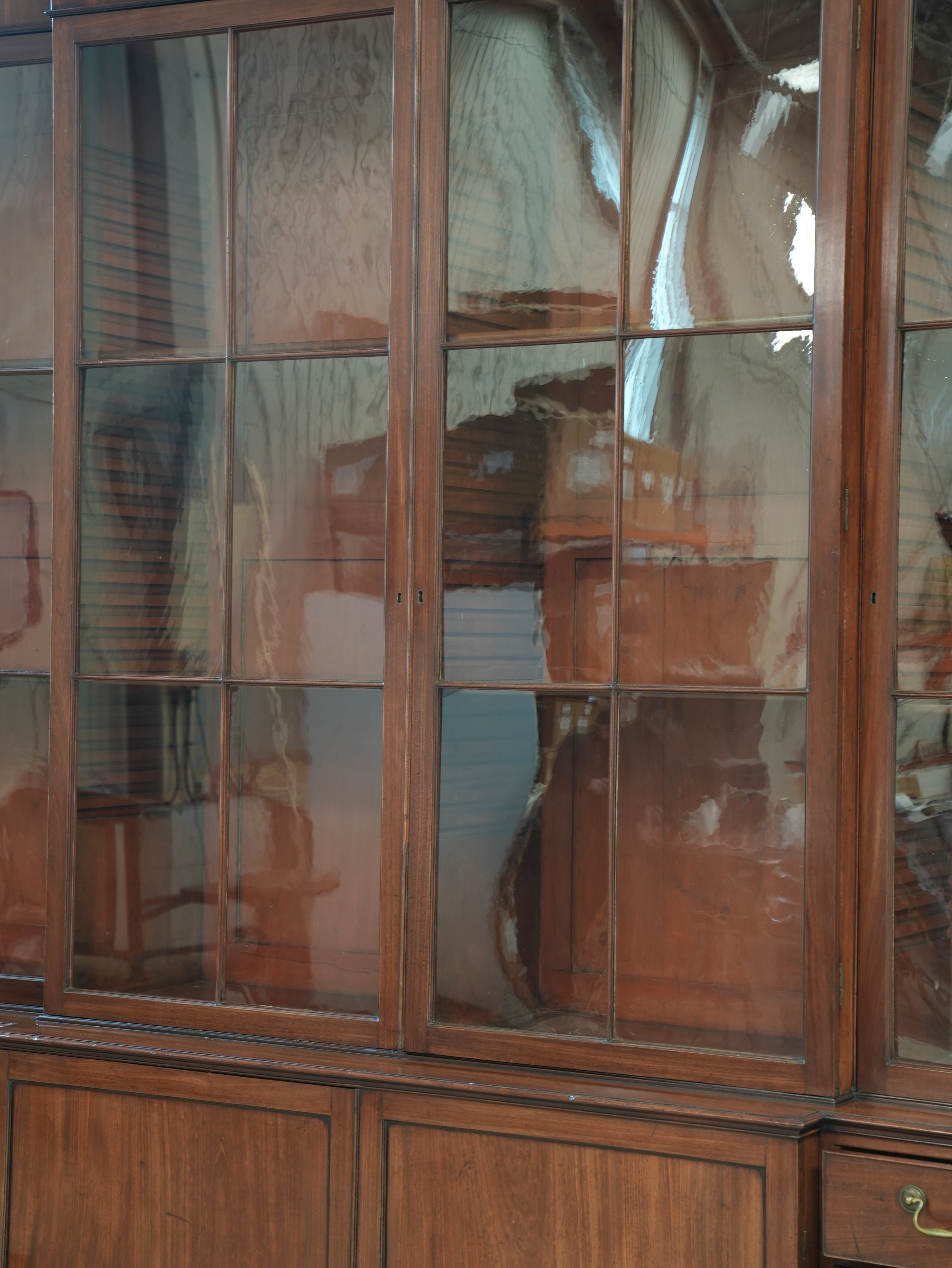 A Large George III Mahogany Breakfront Bookcase