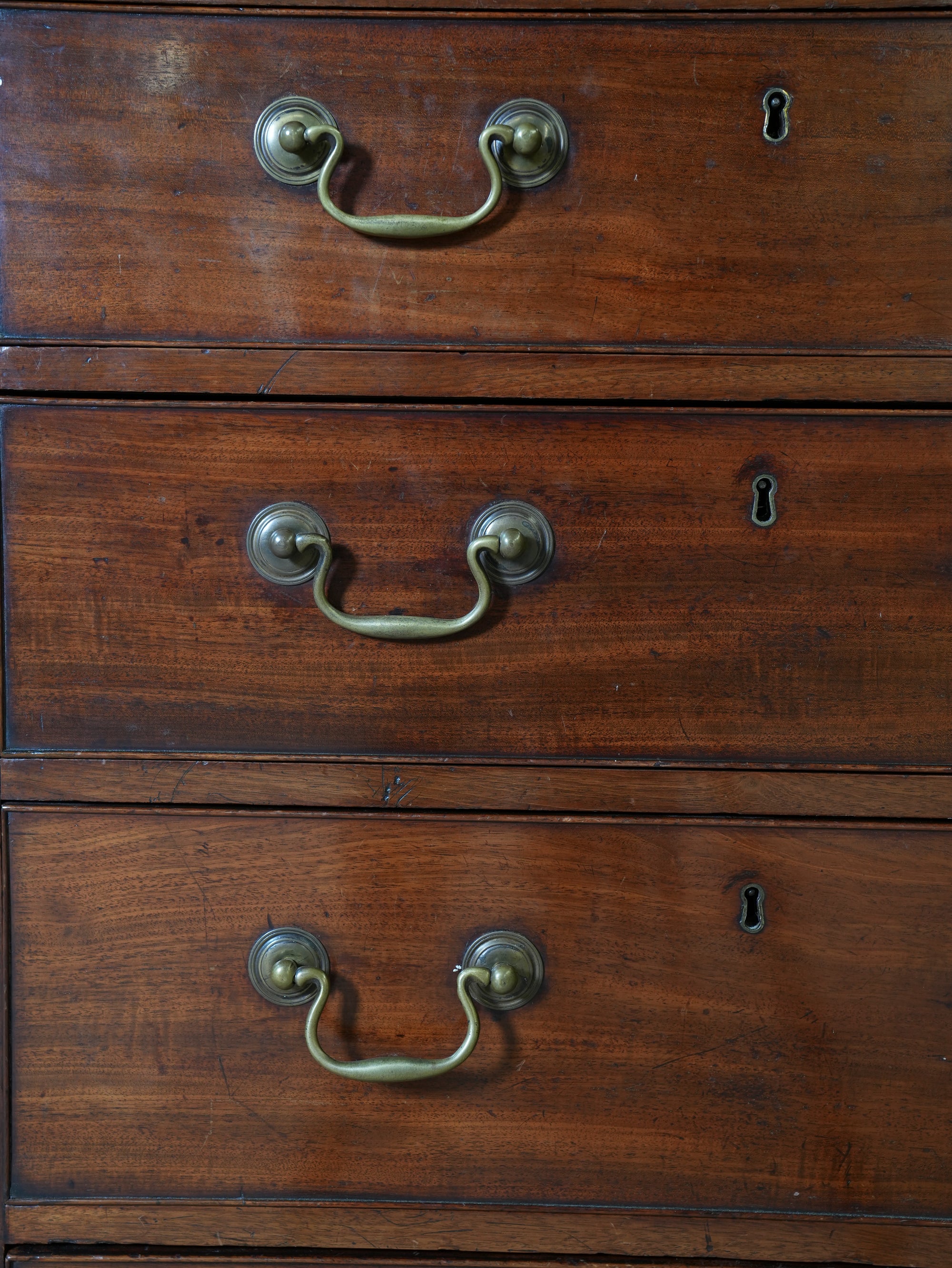 A Large George III Mahogany Breakfront Bookcase
