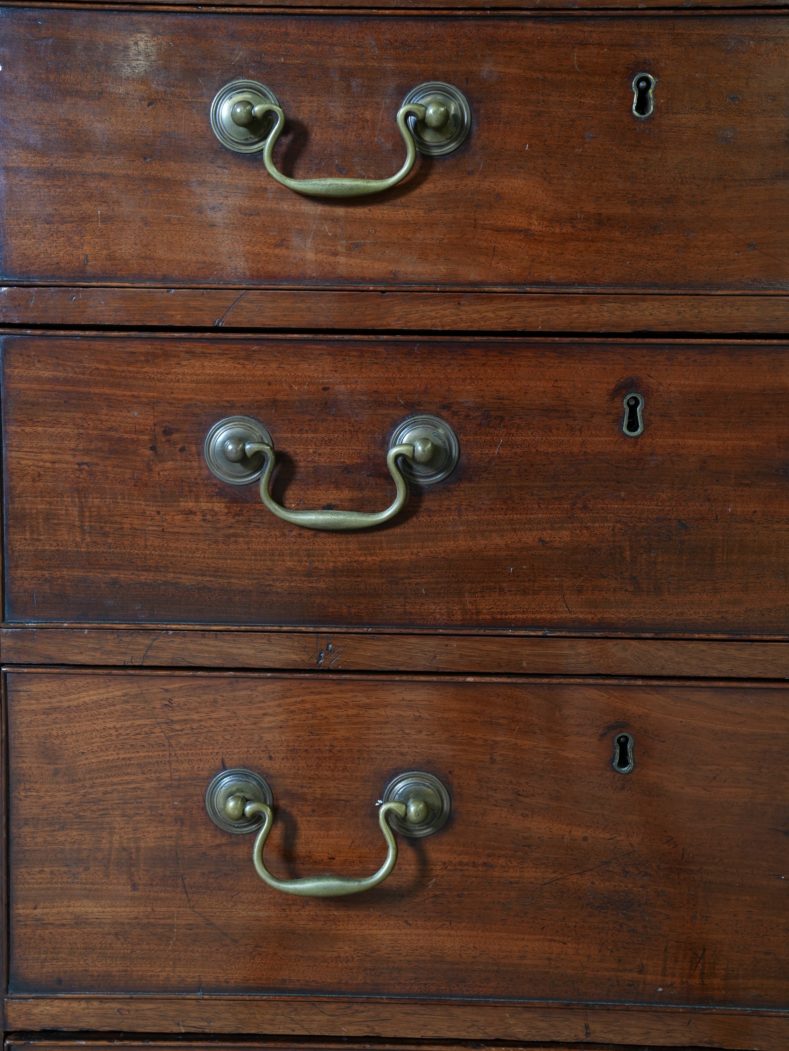 A Large George III Mahogany Breakfront Bookcase