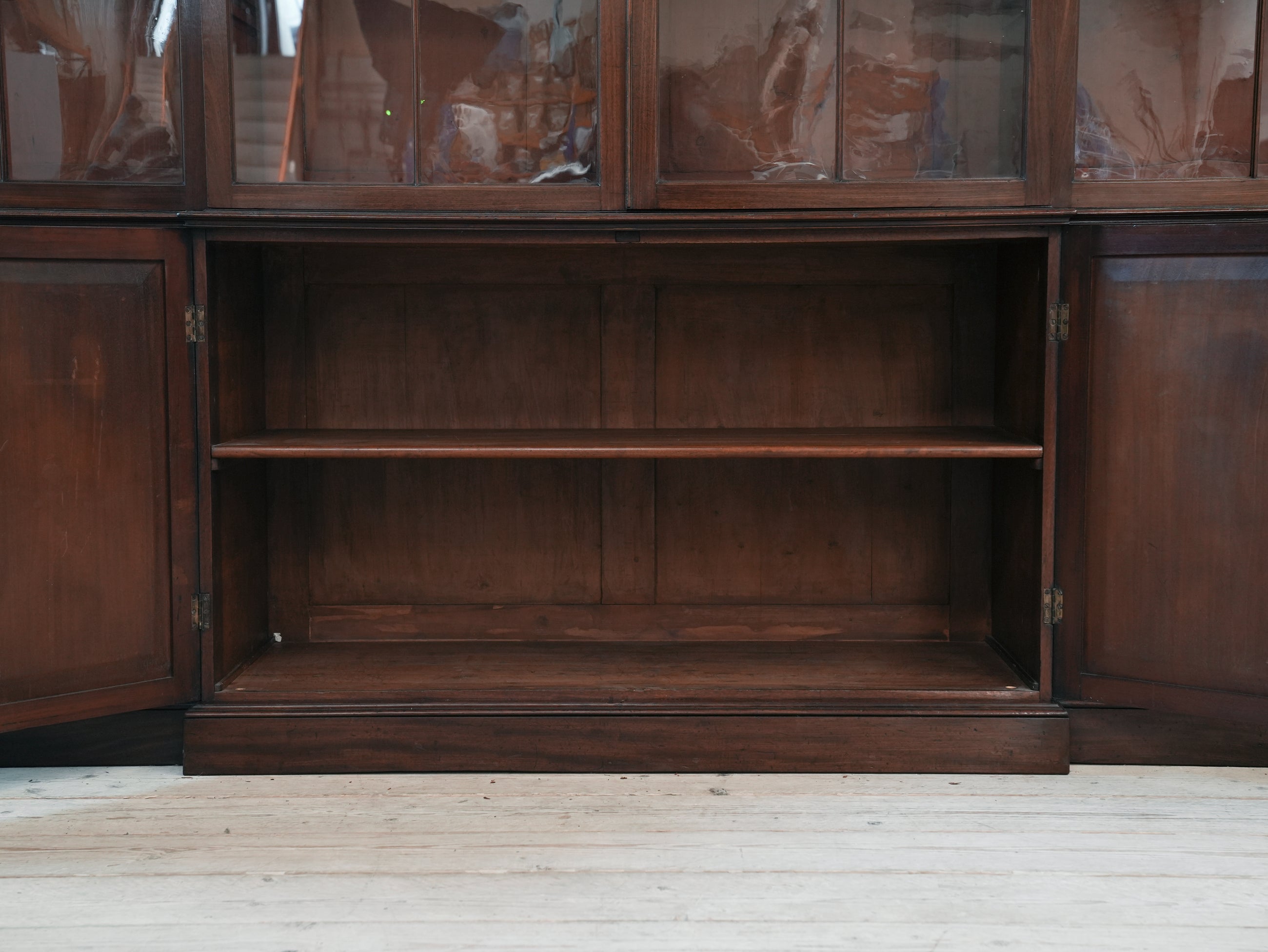 A Large George III Mahogany Breakfront Bookcase