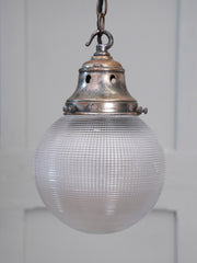 A Single Holophane Globe Pendant Light