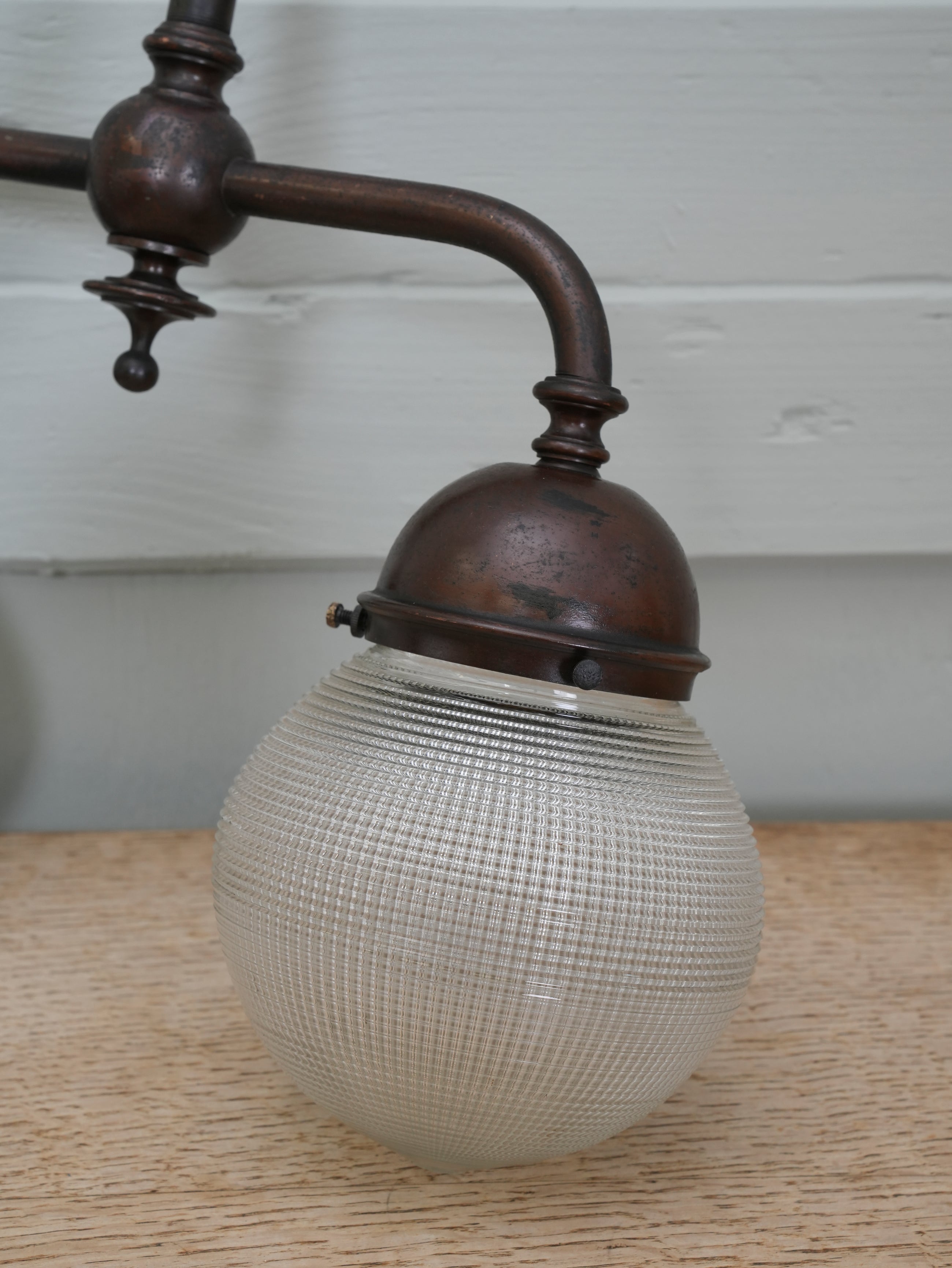 A Twin Holophane Ceiling Light