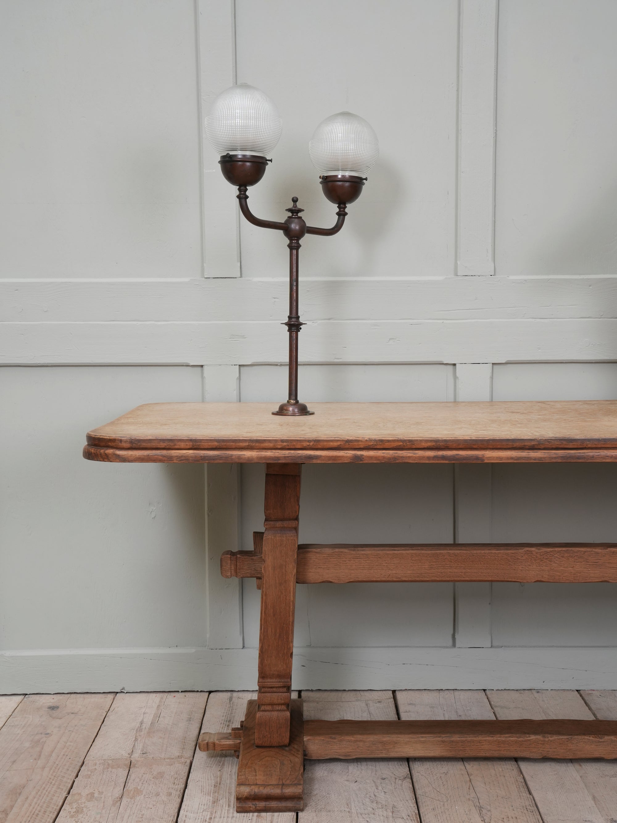 A Twin Holophane Ceiling Light