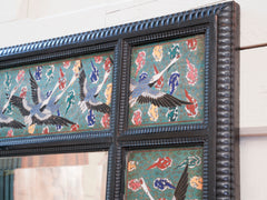 A 19th Century Ebonised & Chinese Cloisonné Panel Border Mirror