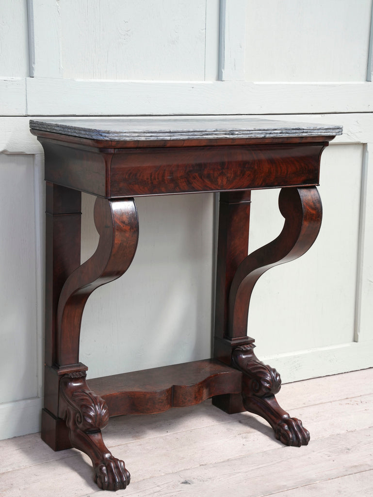 A 19th Century Marble Top,  Mahogany Console Table