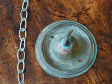 The Capel Mawr Opaline Glass Pendant in Verdigris