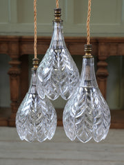 A Trio of “Osler” Crystal Pendant Lights
