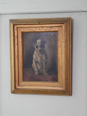 A 19th Century Portrait Oil of a Seated Terrier