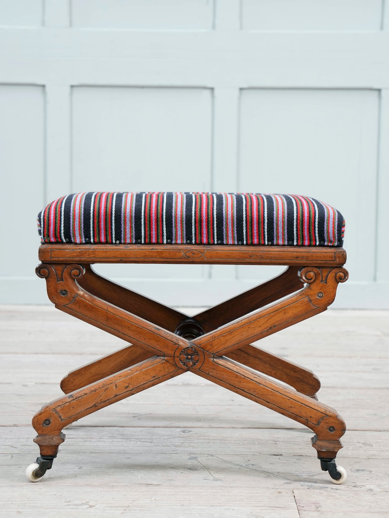 A 19th Century Walnut X Frame Stool