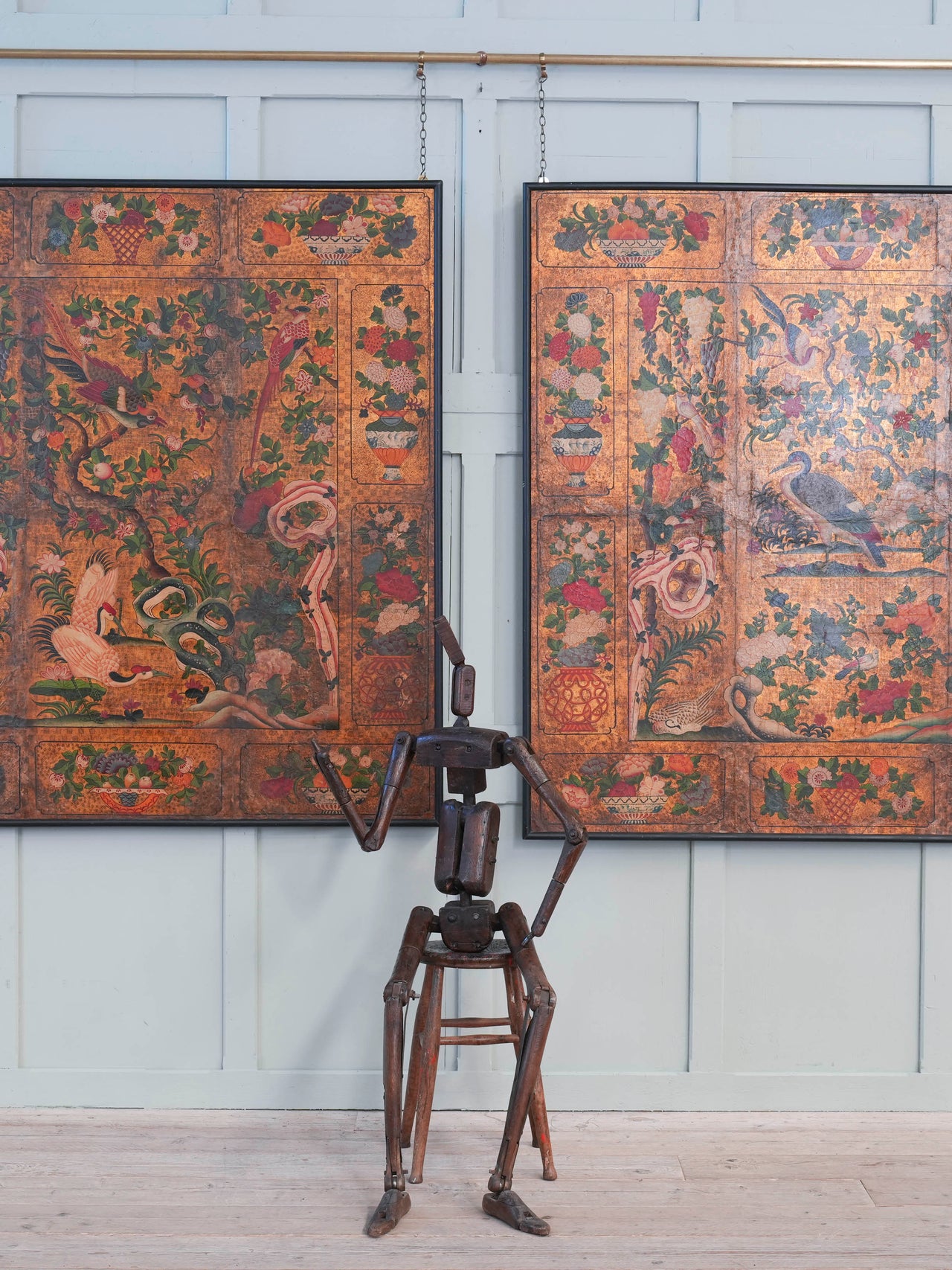 A Pair of Early 18th Century “Japanese” Leather Panels