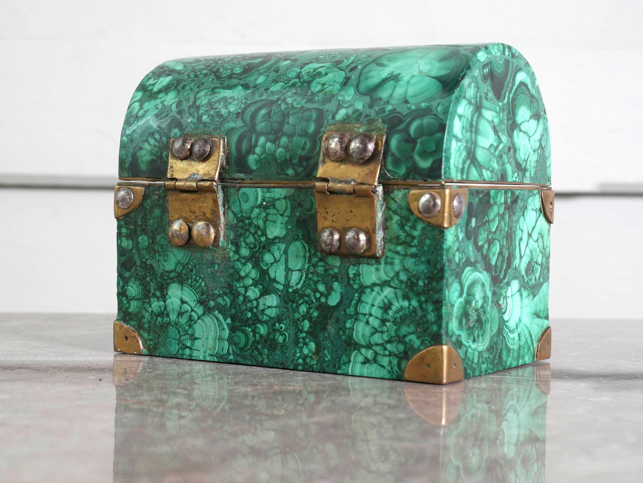 Faux Malachite Trinket Box