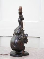 A Rosewood Elephant Lamp