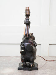 A Rosewood Elephant Lamp