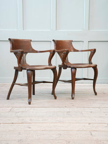 A Pair of 1920s Oak Desk Chairs