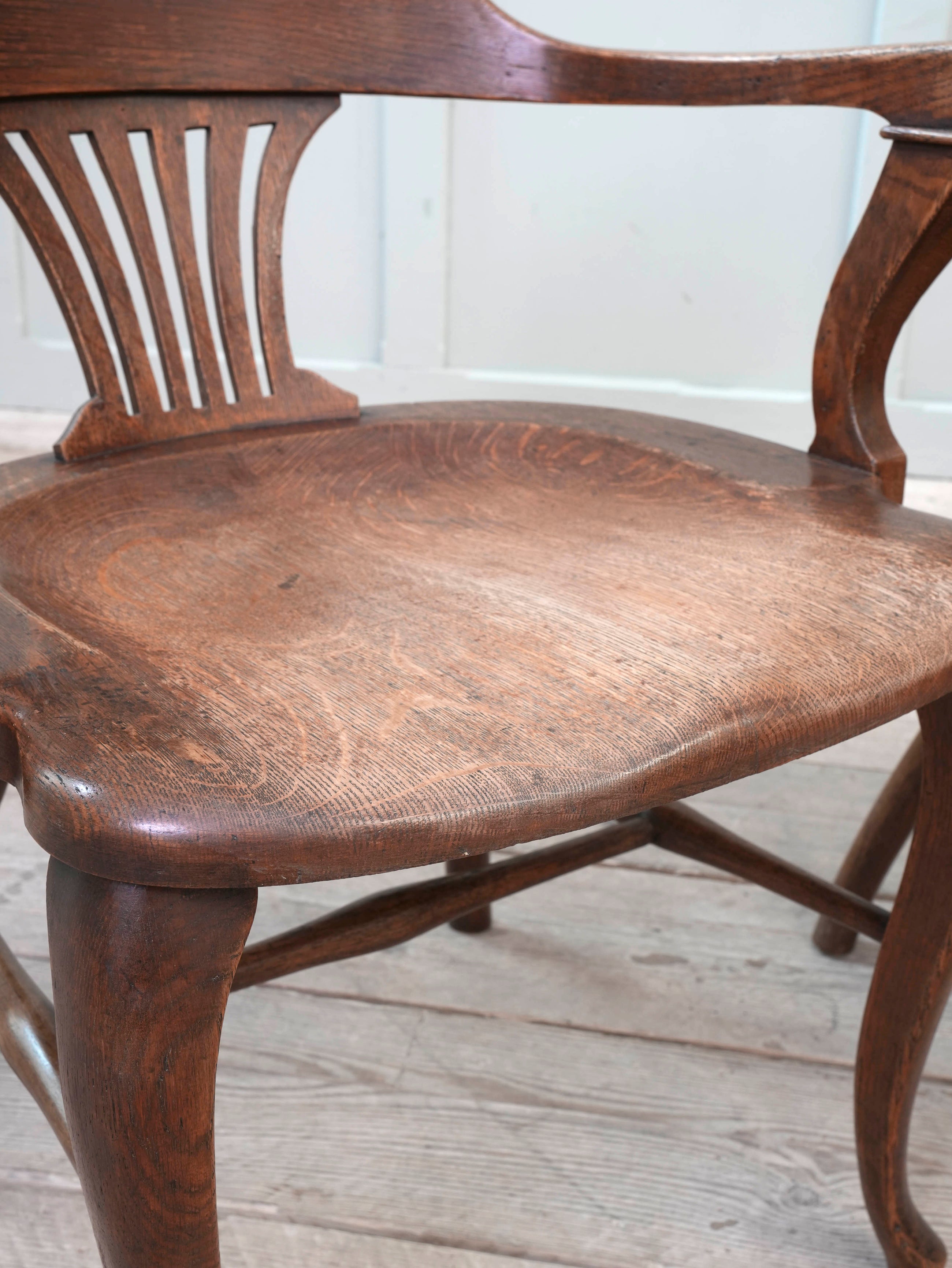 A Pair of 1920s Oak Desk Chairs