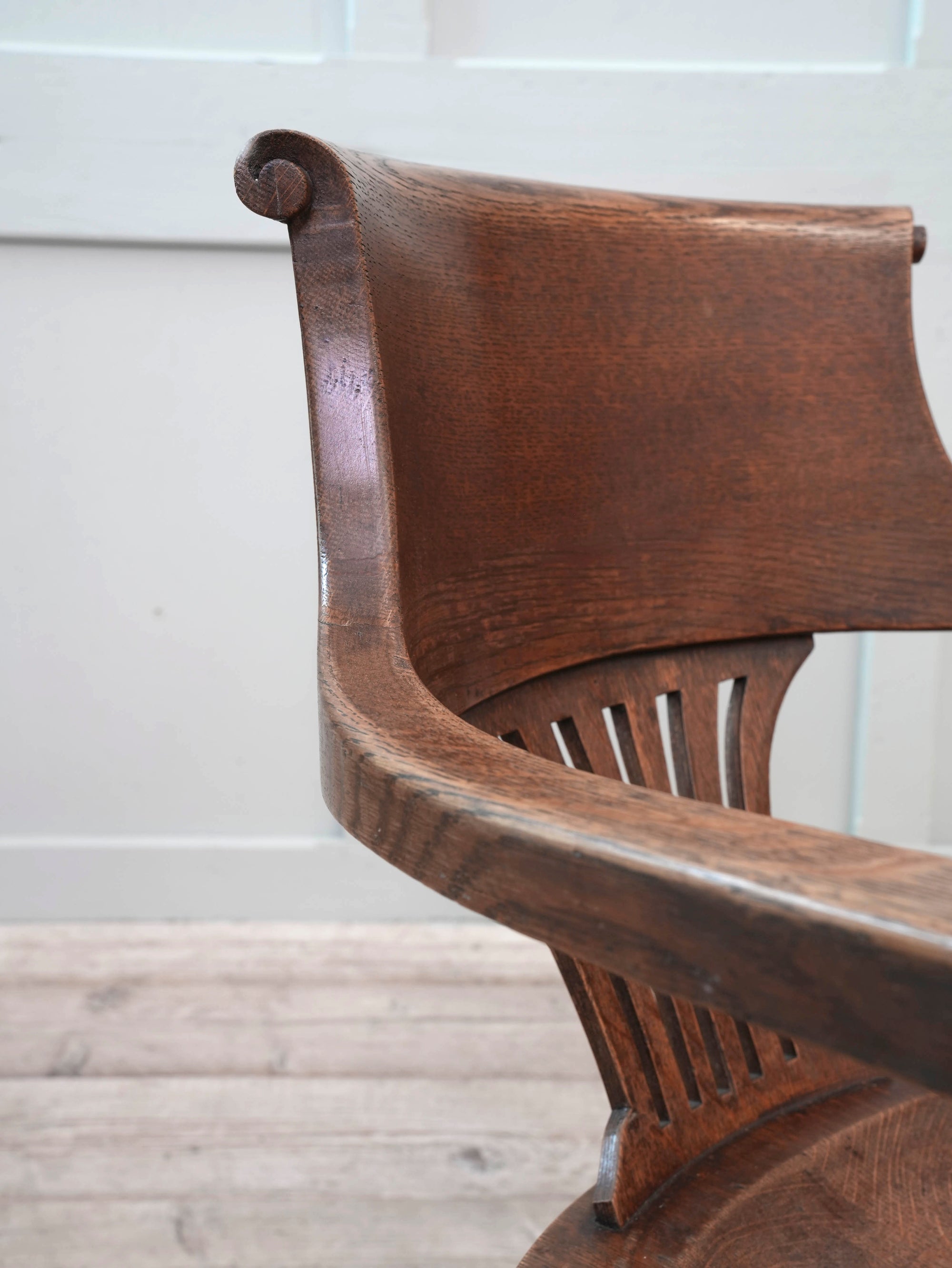 A Pair of 1920s Oak Desk Chairs