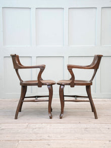 A Pair of 1920s Oak Desk Chairs