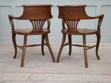 A Pair of 1920s Oak Desk Chairs