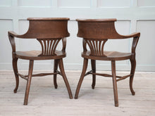 A Pair of 1920s Oak Desk Chairs