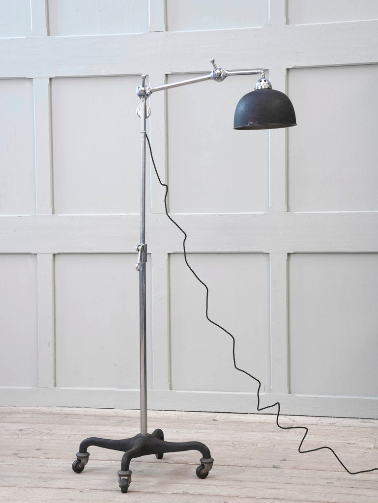 An Adjustable Nickel Plated Floor Lamp