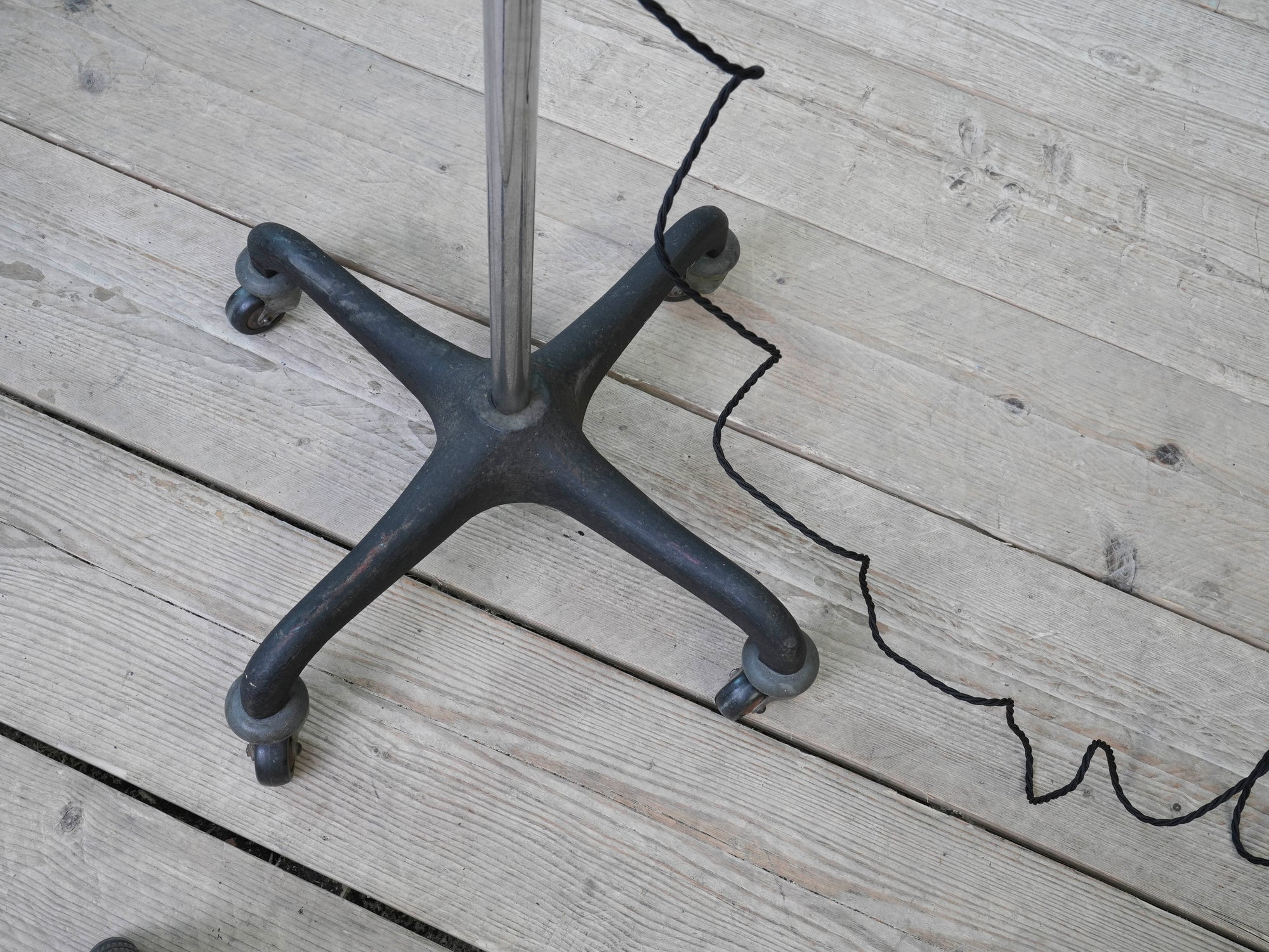 An Adjustable Nickel Plated Floor Lamp