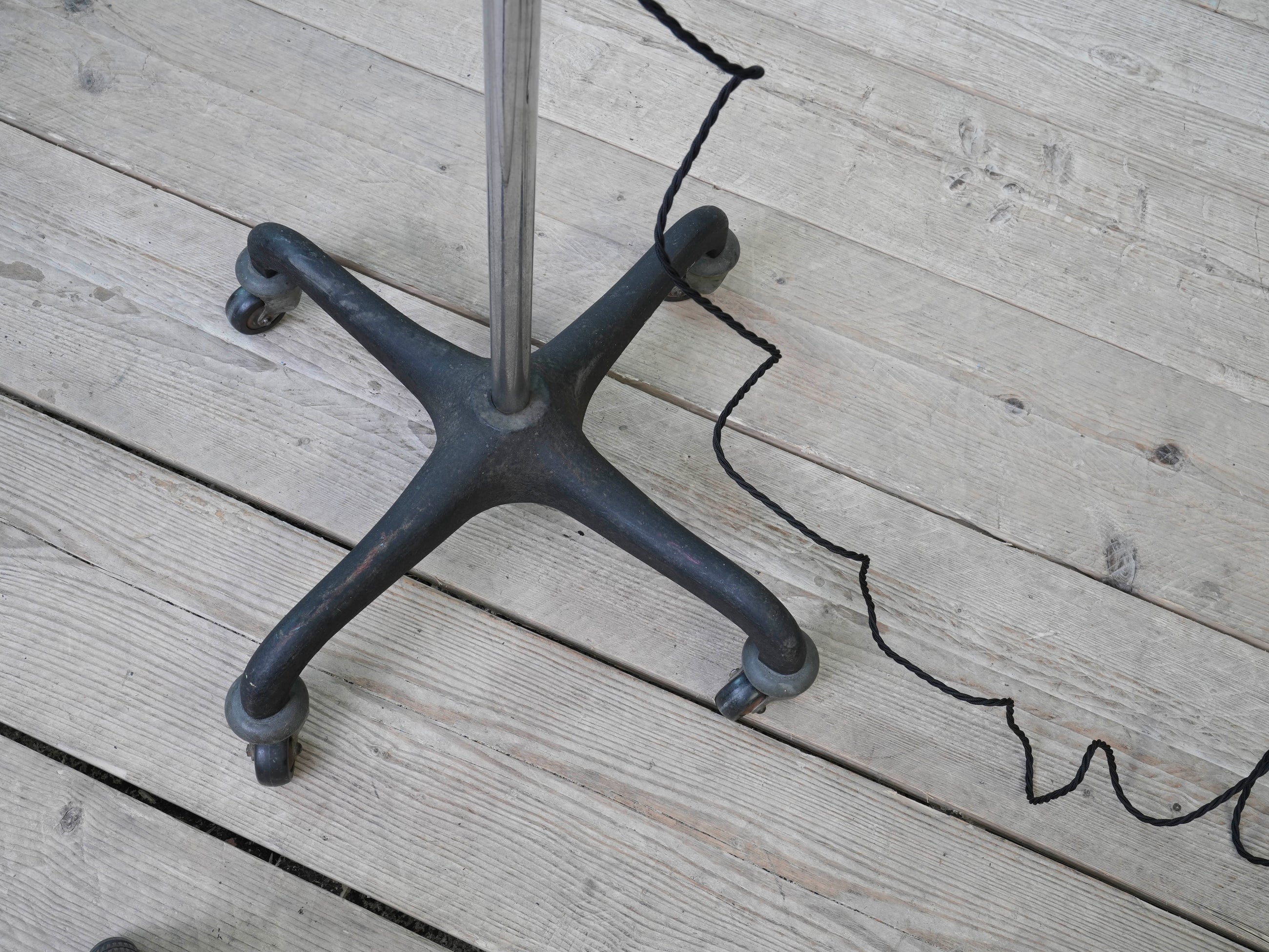 An Adjustable Nickel Plated Floor Lamp