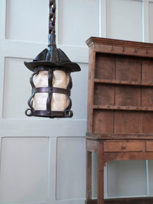 A Leather & Velum Lantern