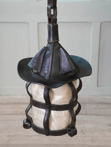A Leather & Velum Lantern