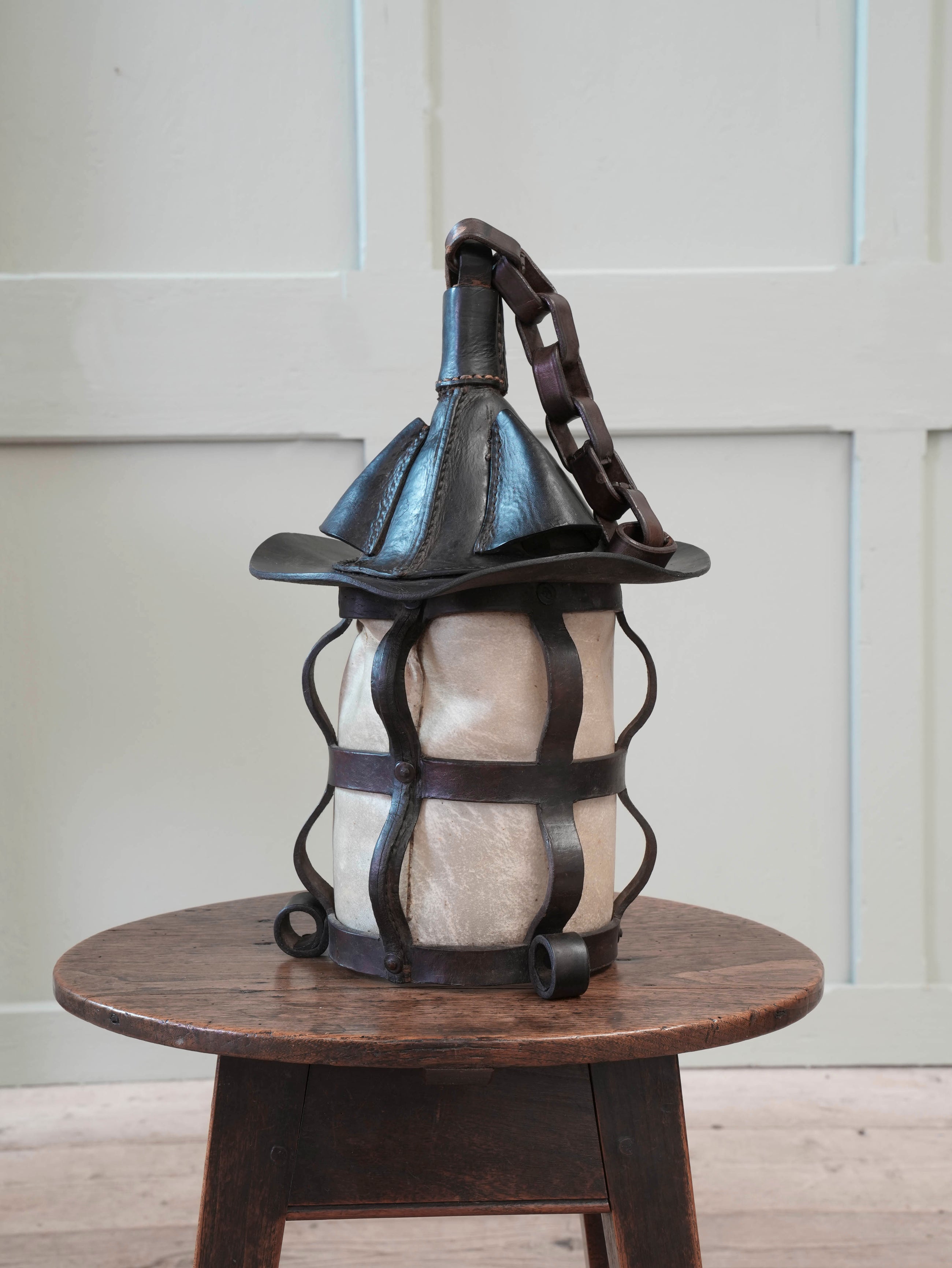 A Leather & Velum Lantern