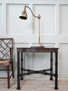 A Bronze & Brass Library Lamp