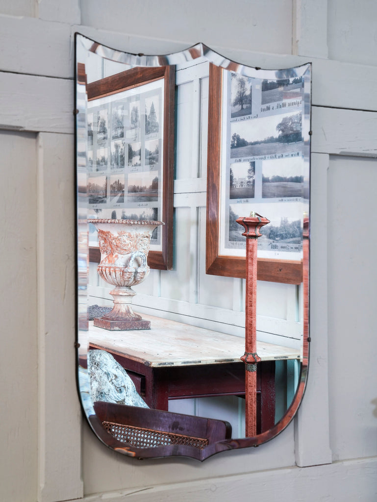A Bevelled 1920s Shield Mirror
