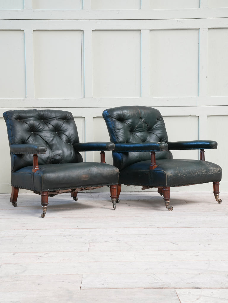 A Pair of Leather Armchairs by Holland & Sons
