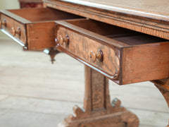 A 19th Century Figured Ash & Yew Gothic Writing Table