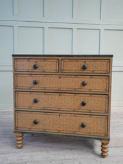 A Regency Faux Bamboo Decorated Chest of Drawers