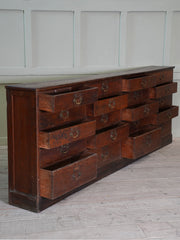 A Large Oak Bank of Drawers