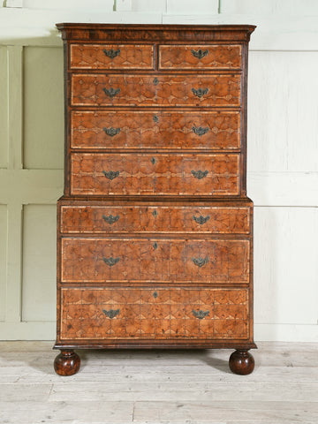 A George I Yew Chest on Chest