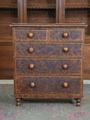 A Faux Walnut 19th Century Chest of Drawers