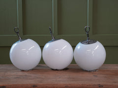 Three Globe Opaline Pendant Lights