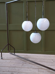 Three Globe Opaline Pendant Lights