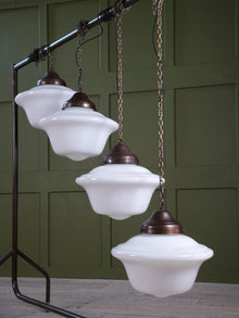 Four Large Opaline Pendant Lights