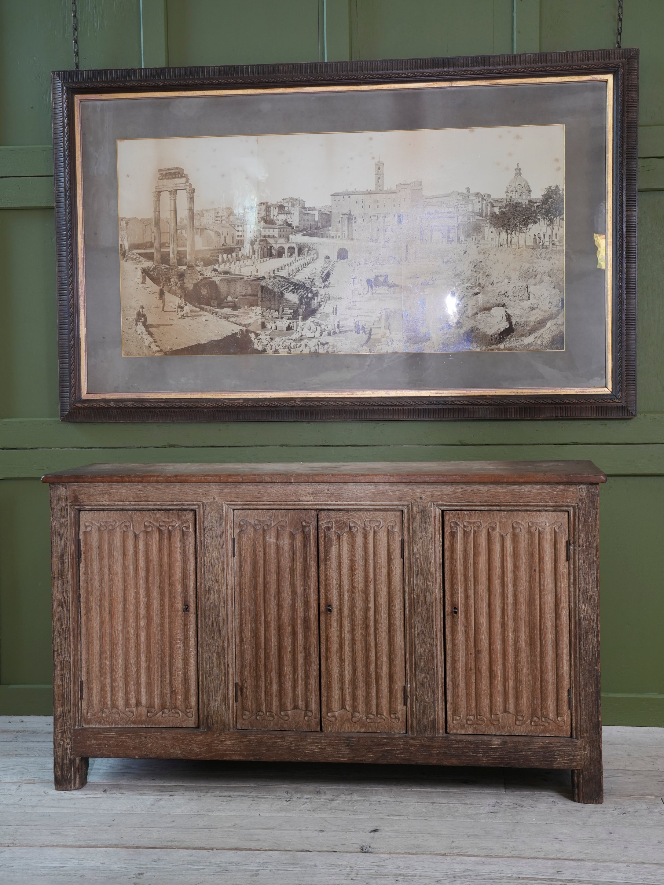 A 19th Century Limed Oak Cupboard or Server