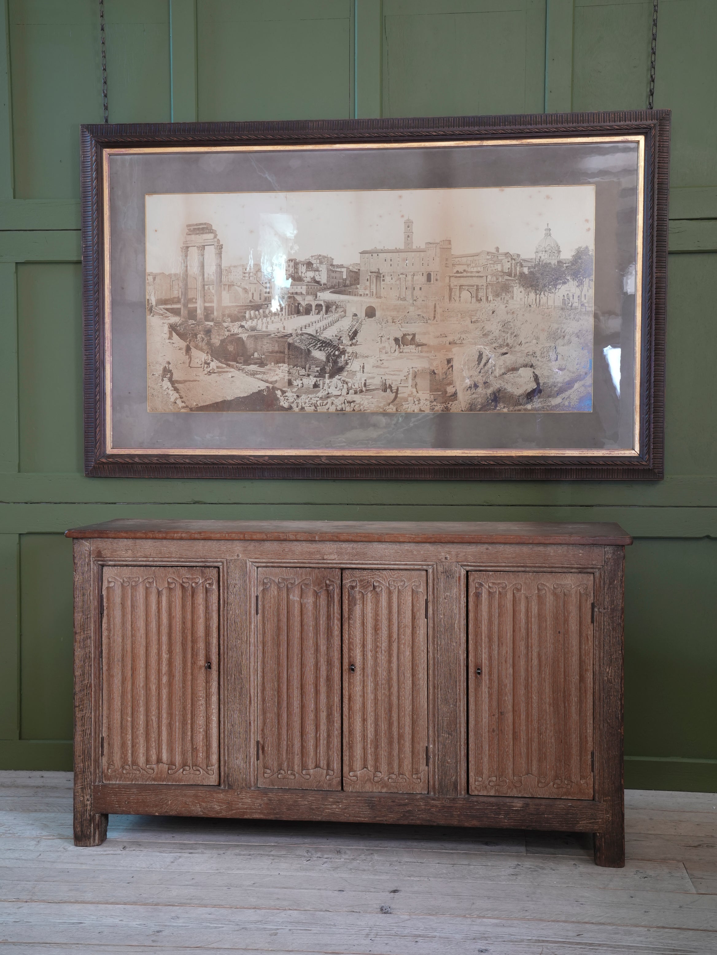 A 19th Century Limed Oak Cupboard or Server