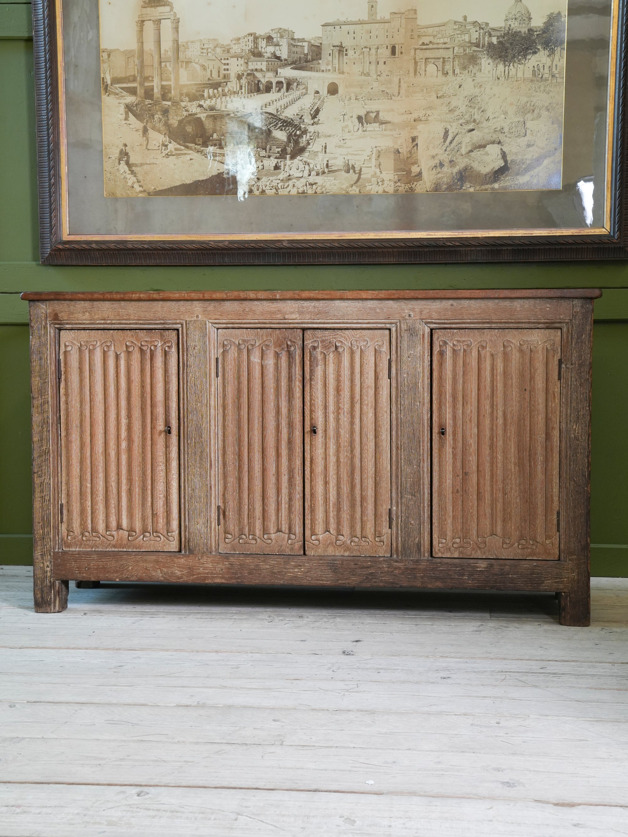 A 19th Century Limed Oak Cupboard or Server