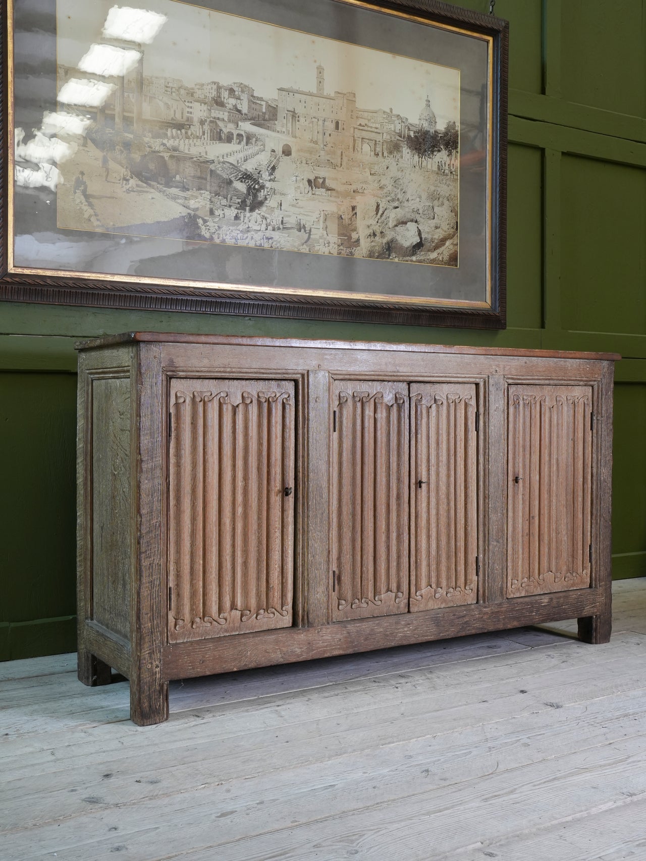 A 19th Century Limed Oak Cupboard or Server