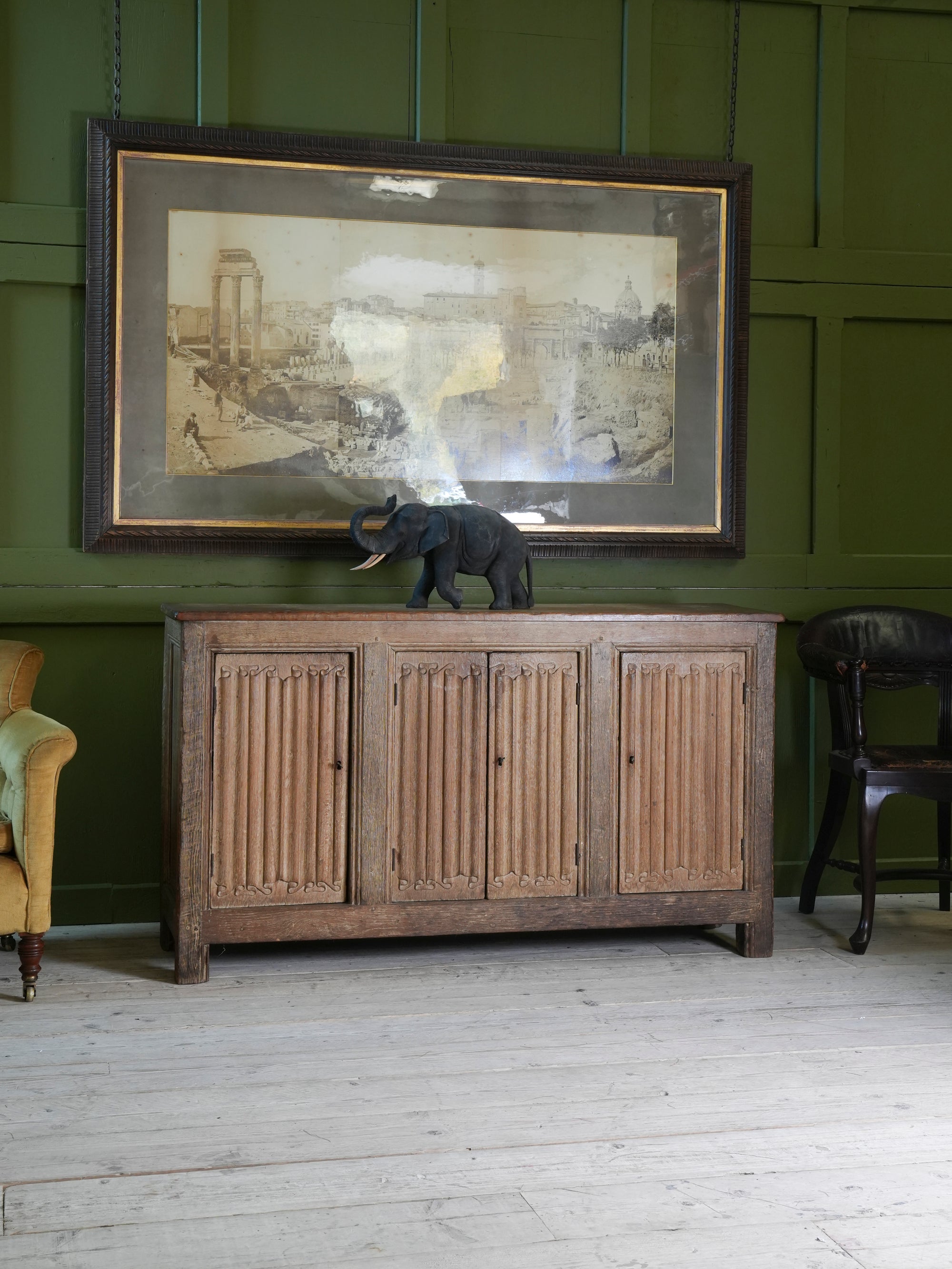 A 19th Century Limed Oak Cupboard or Server