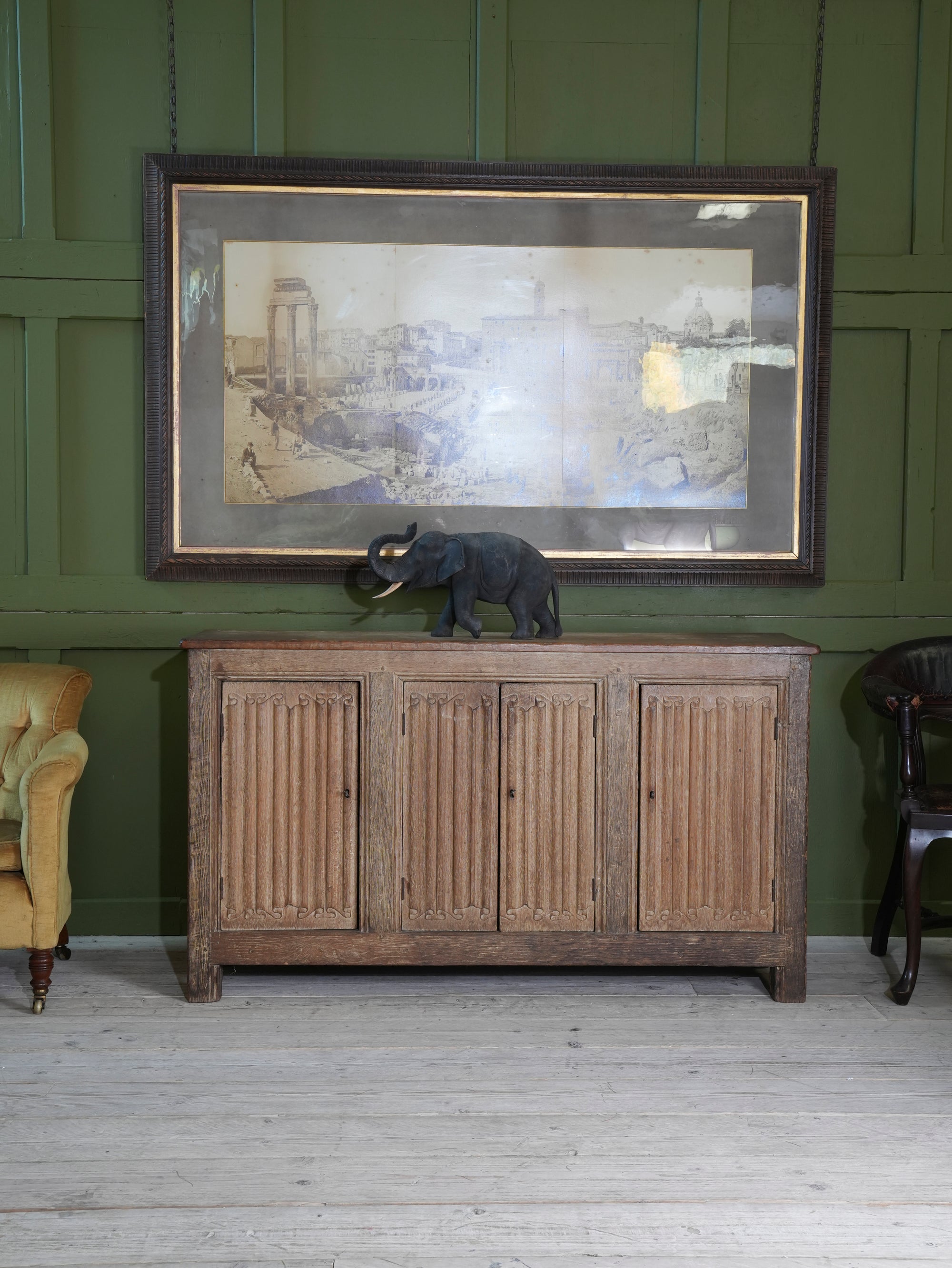 A 19th Century Limed Oak Cupboard or Server