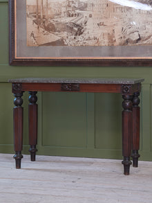 A 19thC Oak & Fossil Marble Console Table