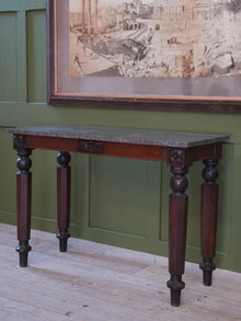 A 19thC Oak & Fossil Marble Console Table